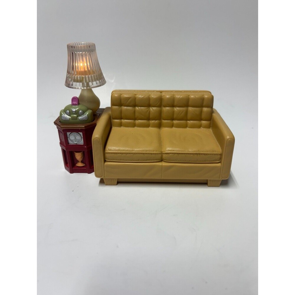 Fisher Price Loving Family Dollhouse Couch w/ Lights and Sound End Table Lamp
